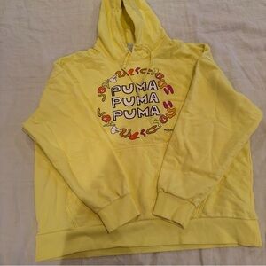 Puma Yellow Graphic Crewneck Hoodie